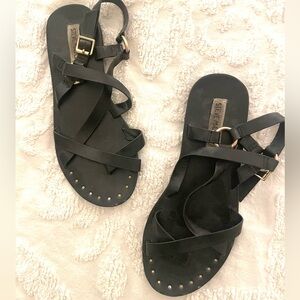 Steve Madden Black Criss Cross Gladiator Sandals